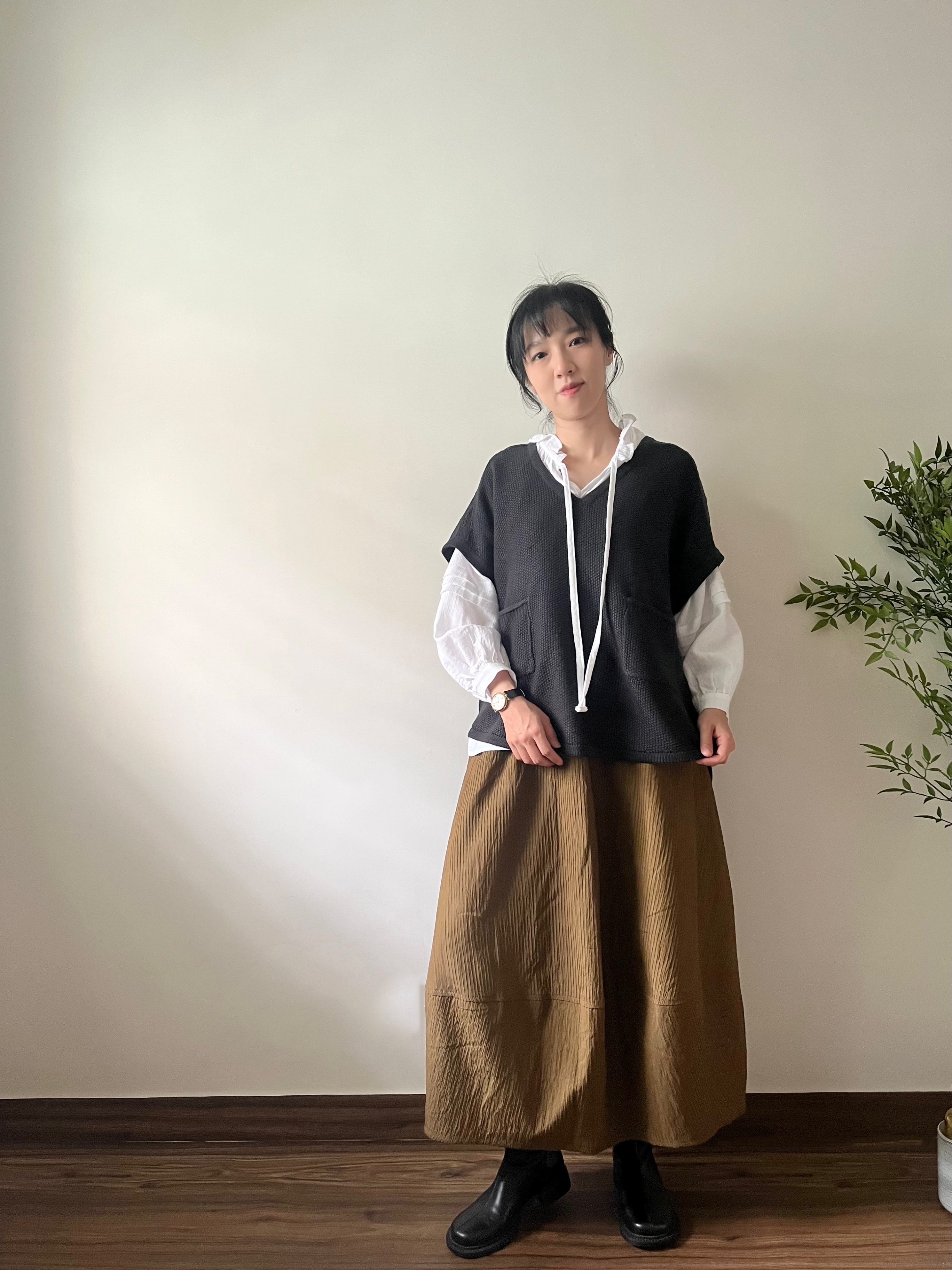 🌿薄紗棉娃娃袖恤衫