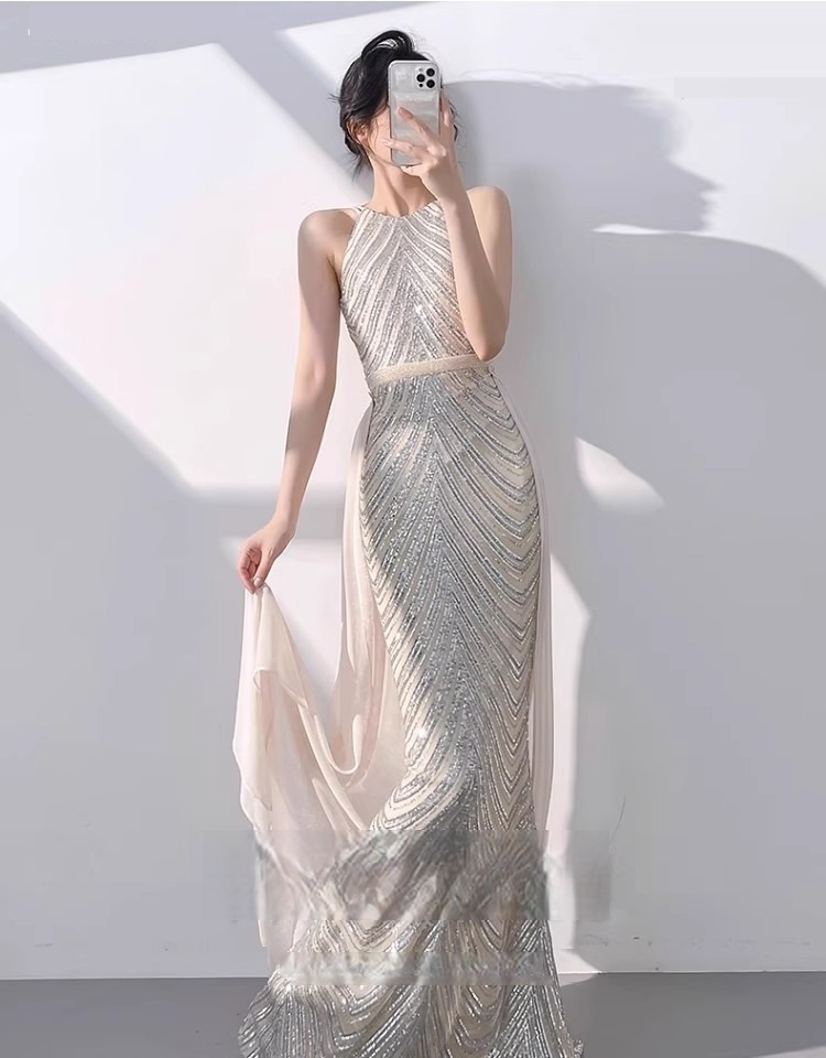 人魚亮片 魚尾長禮服