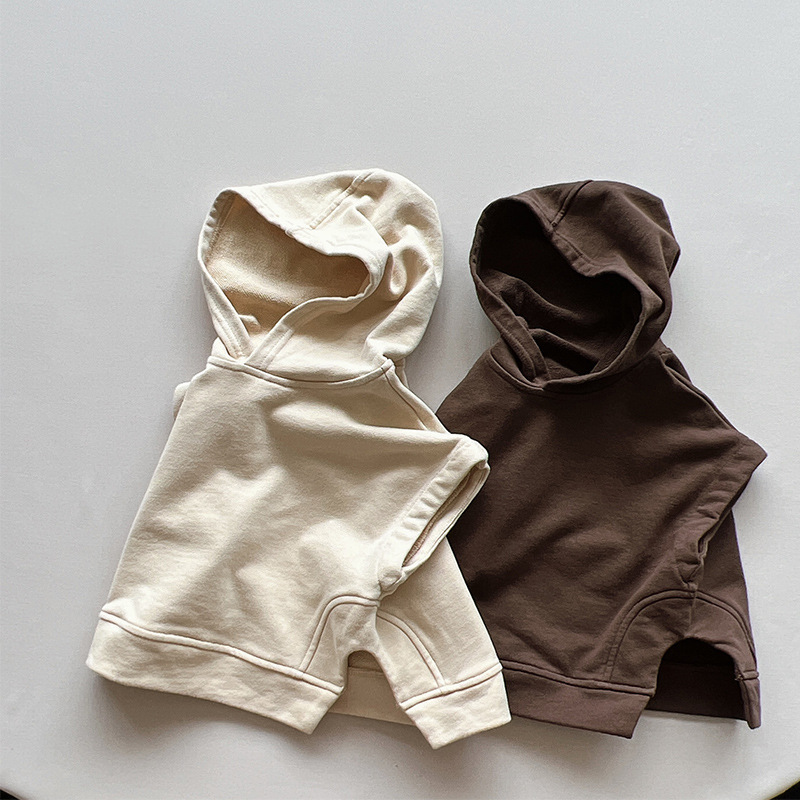 咖杏雙寶 連帽棉質背心