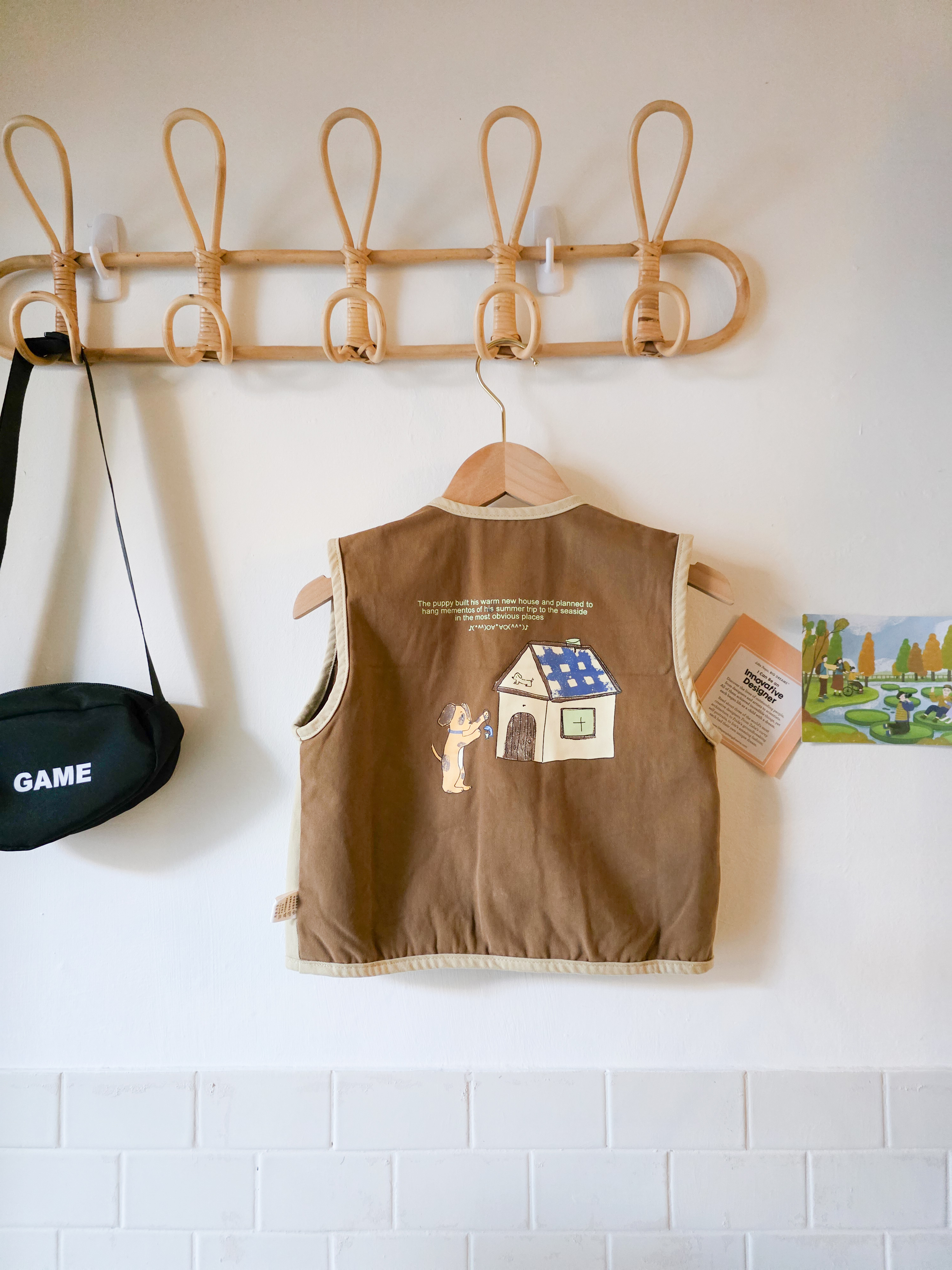 卡其狗狗屋 棉質工裝背心