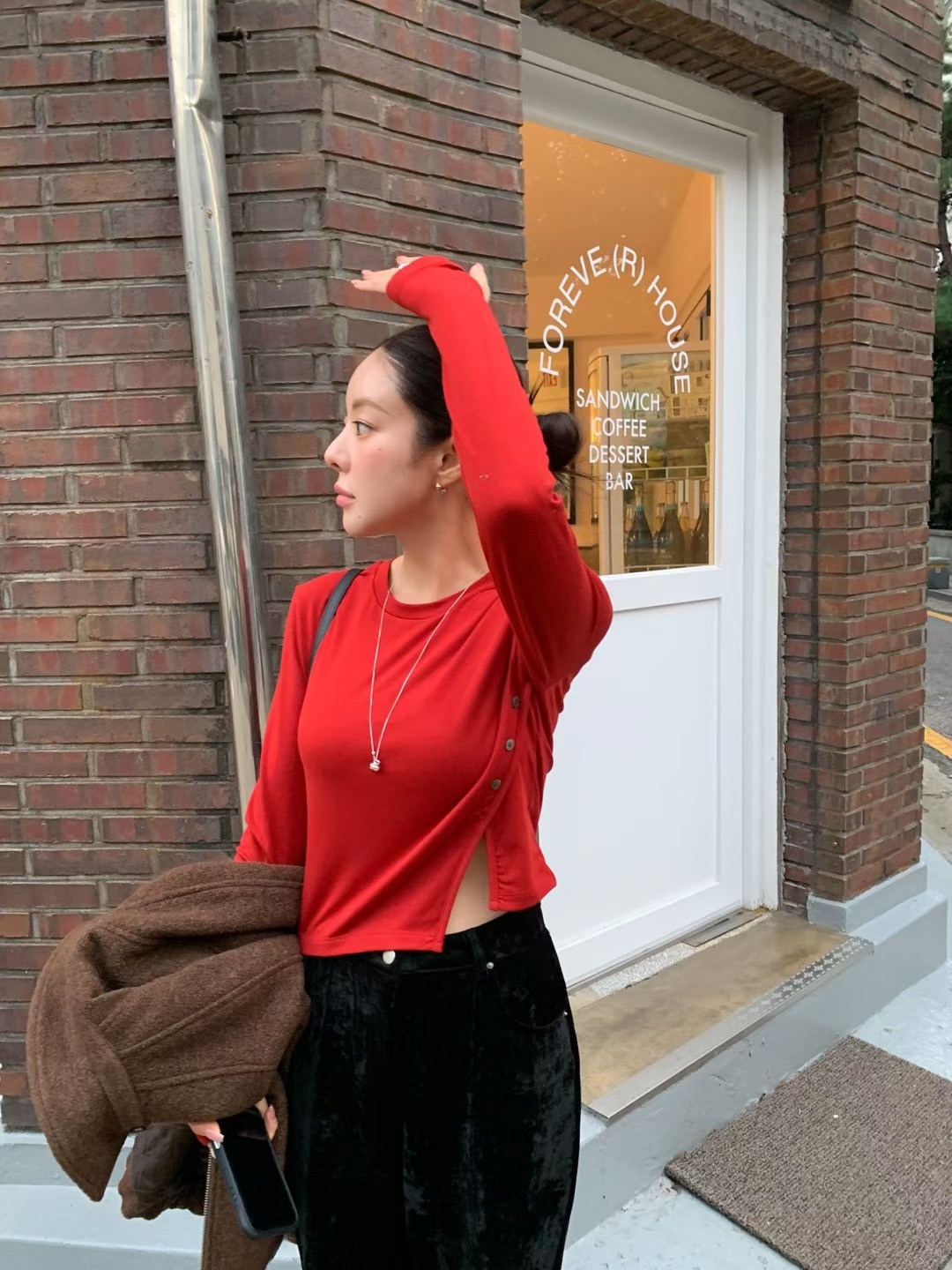 側開釦袖洞內薄絨上衣