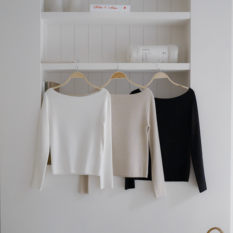 🚀當日出貨  Adela簡約船領溫柔針織上衣 ( 3 colors)