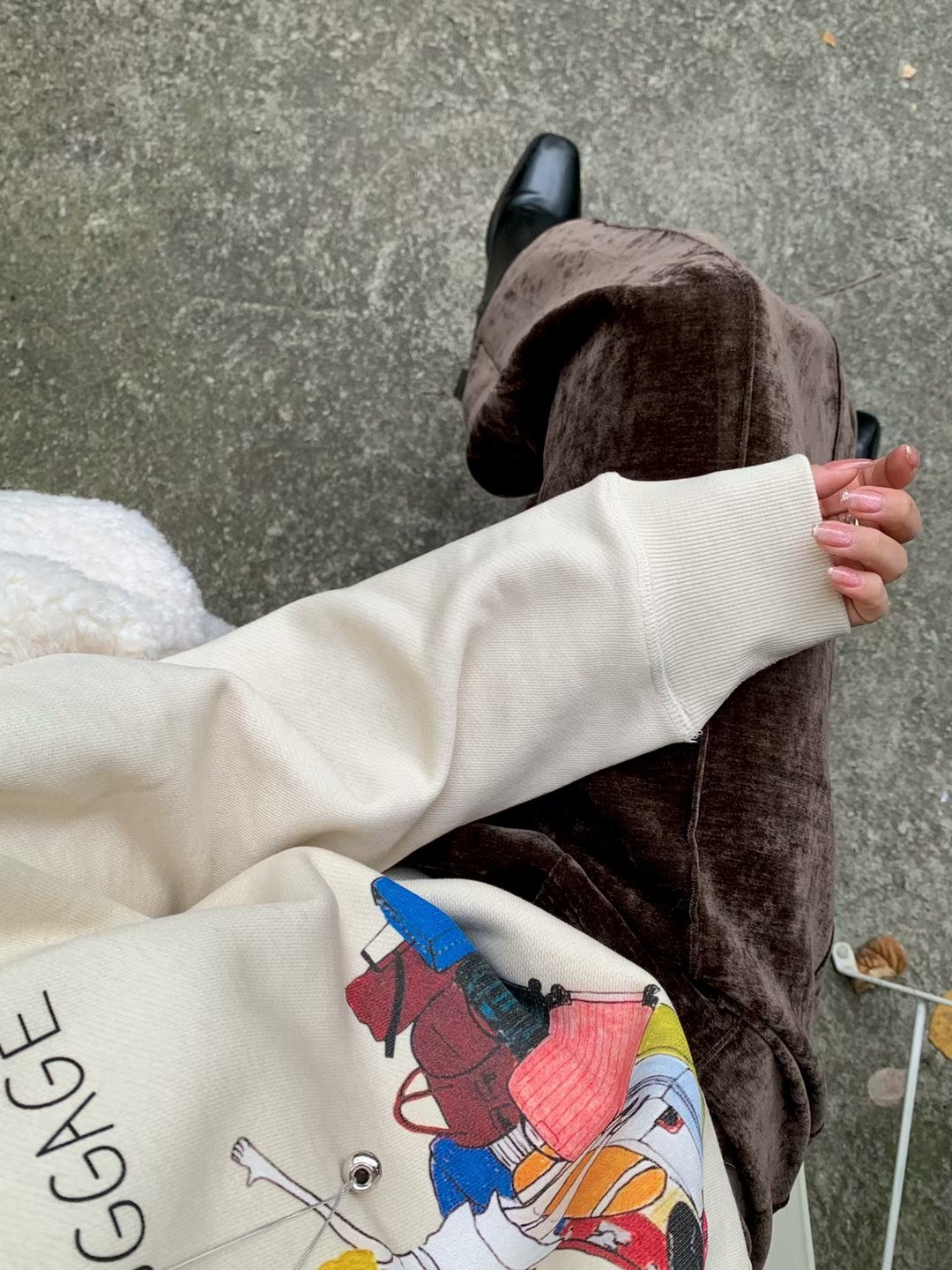 絲絨直筒光澤長褲