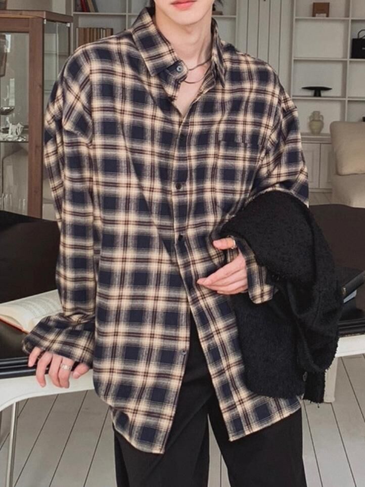 格仔長袖恤衫 S2451