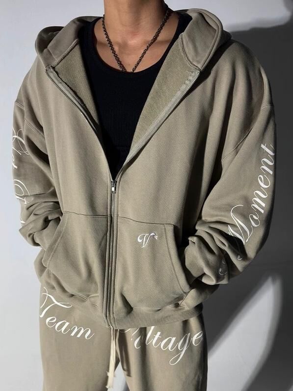 英文字連帽拉鍊外套 VOLT-108JK