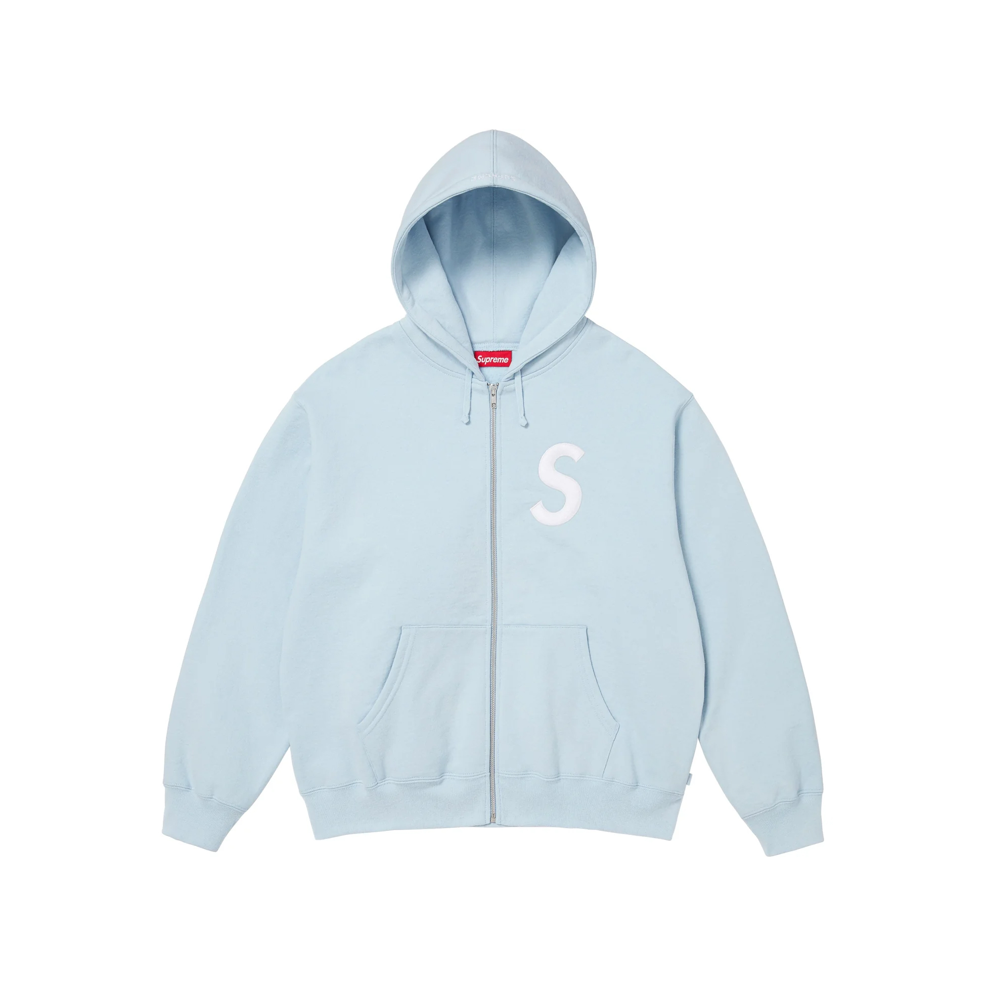 SUPREME S LOGO ZIP UP HOODED SWEATSHIRT FW25 連帽外套 淺藍/深藍