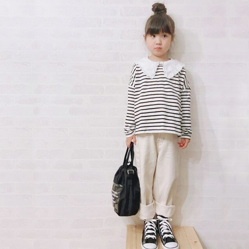 現貨 100cm 親子款  日系米白牛仔老爹褲 #21027