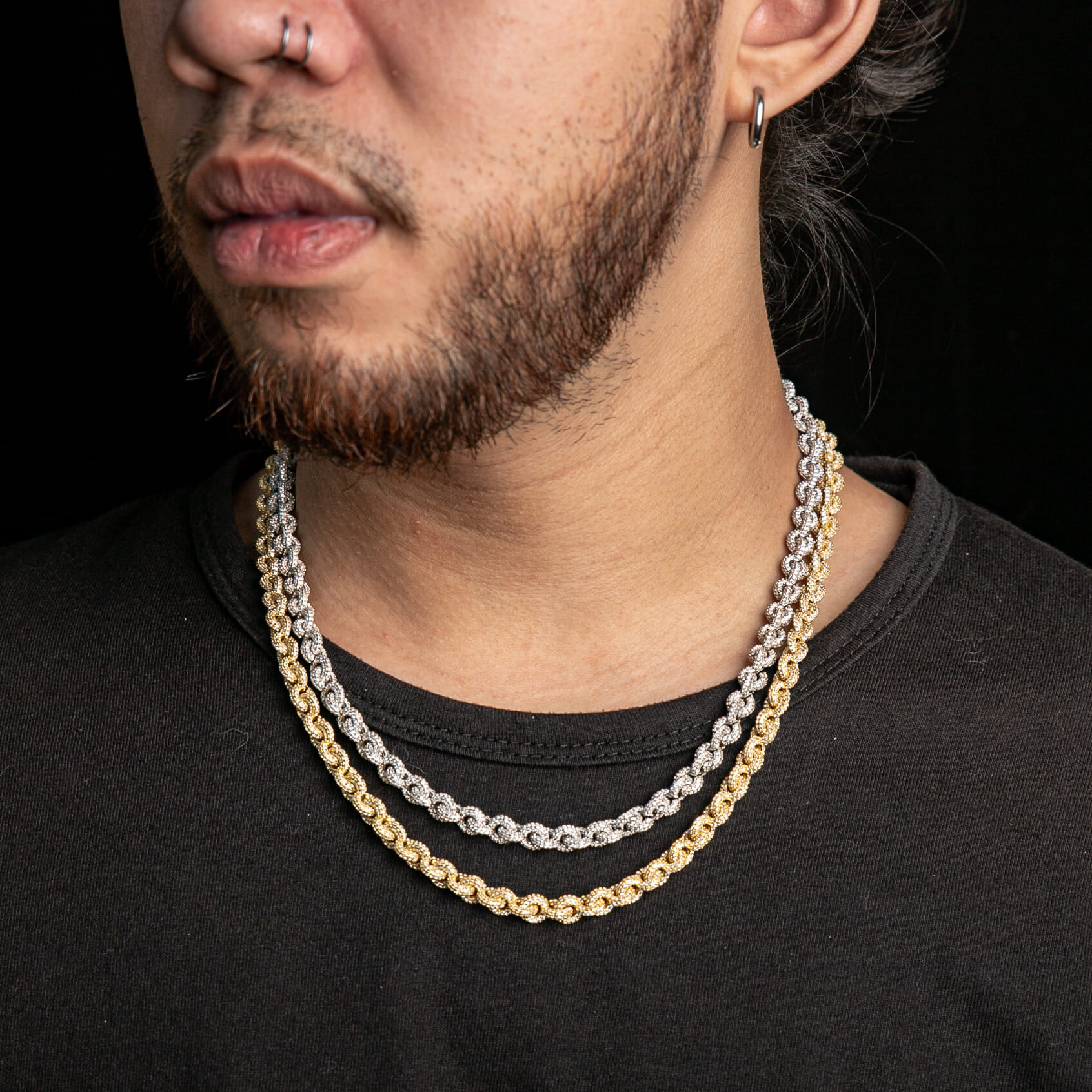 8mm滿鑲甜甜圈Ｏ字項鍊