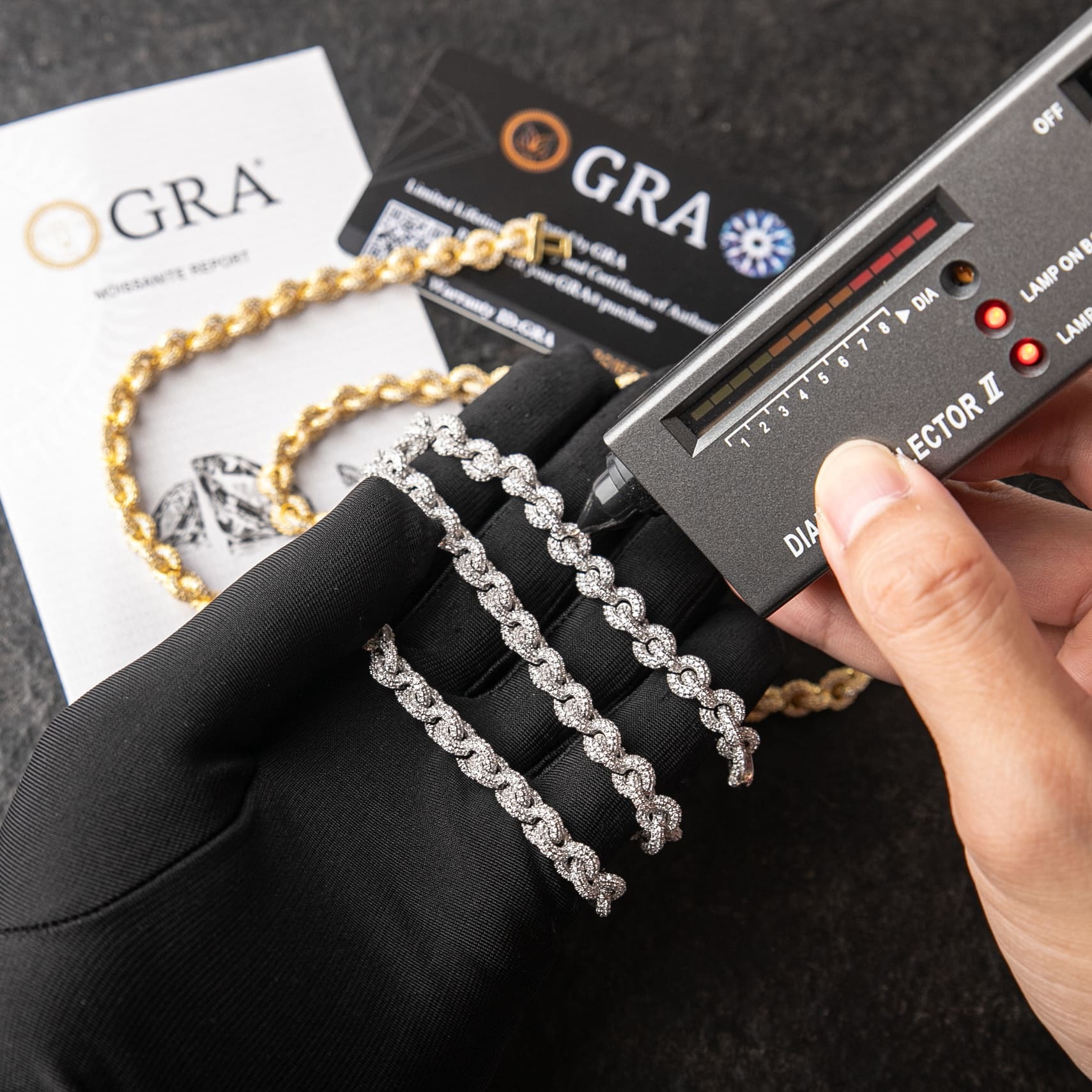 925純銀莫桑石8mm滿鑲甜甜圈Ｏ字項鍊