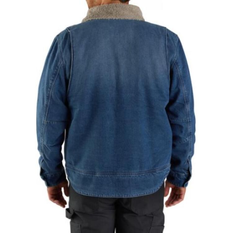 【代購】Carhartt 105478 Denim Sherpa Lined Jacket Denim Jacket Men's Beech/Blue 105478
