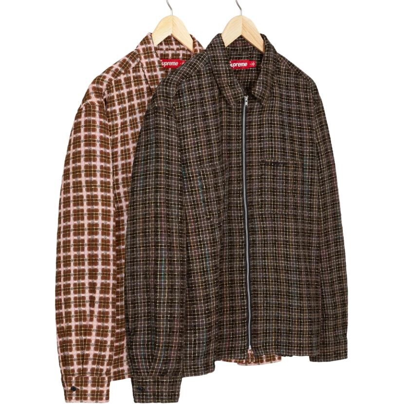 【代購】Supreme FW25 WEEK5 Metallic Plaid Zip Up Shirt Unisex SUP-FW25-133