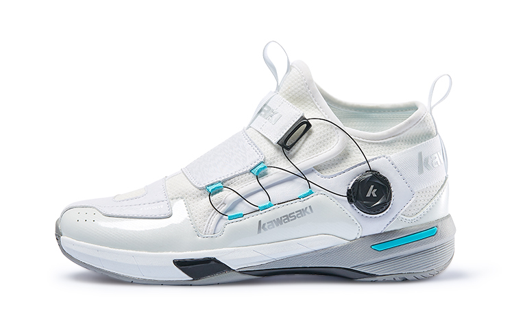 【代購】Kawasaki Traverse 2.0 Cushioning Wear Resistant Mid Top Badminton Shoes Unisex Gray Cyan Blue K2B20-A3311-2