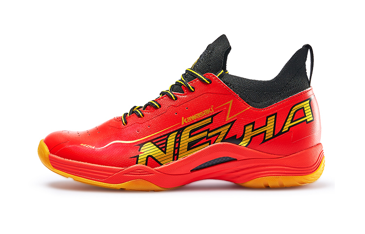 【代購】Kawasaki Slip Resistant Abrasion Resistant Low top Badminton Shoes Unisex Red Gold K1B10-A3303-2 NEW
