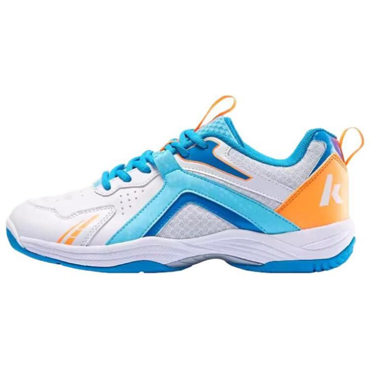 【代購】Kawasaki Cushioning Wear-Resistant Low-Top Badminton Shoes Unisex White Blue Orange K1B50-A3310-1