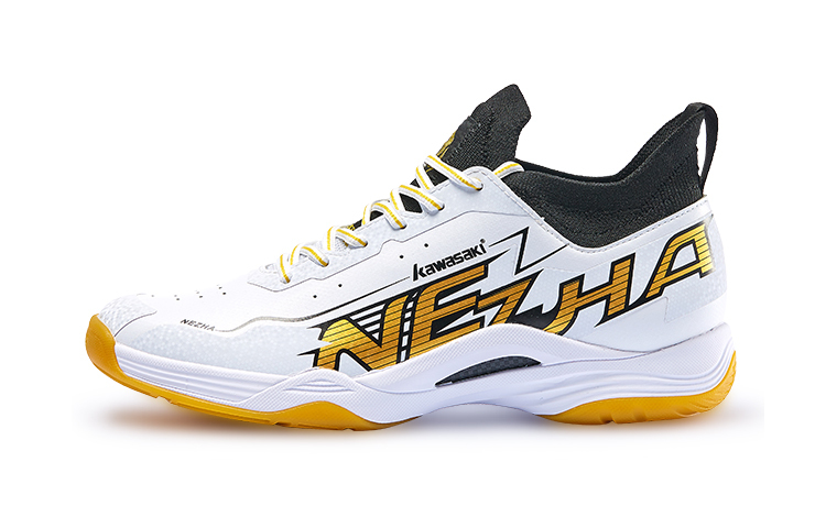 【代購】Kawasaki Nezha Series Cushioning Lightweight Low Top Badminton Shoes Unisex White Gold K1B10-A3303-3NEW