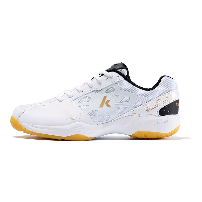 【代購】Kawasaki Shock Absorbers Slip Resistant Breathable Low top Badminton Shoes Unisex White Gold K2B52-A3317-3