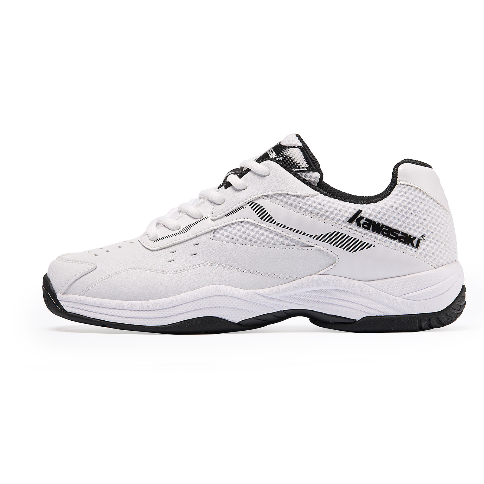 【代購】Kawasaki Black White Abrasion Resistant Coverage Impact Resistant Low top Badminton Shoes Unisex K4B50-C32011