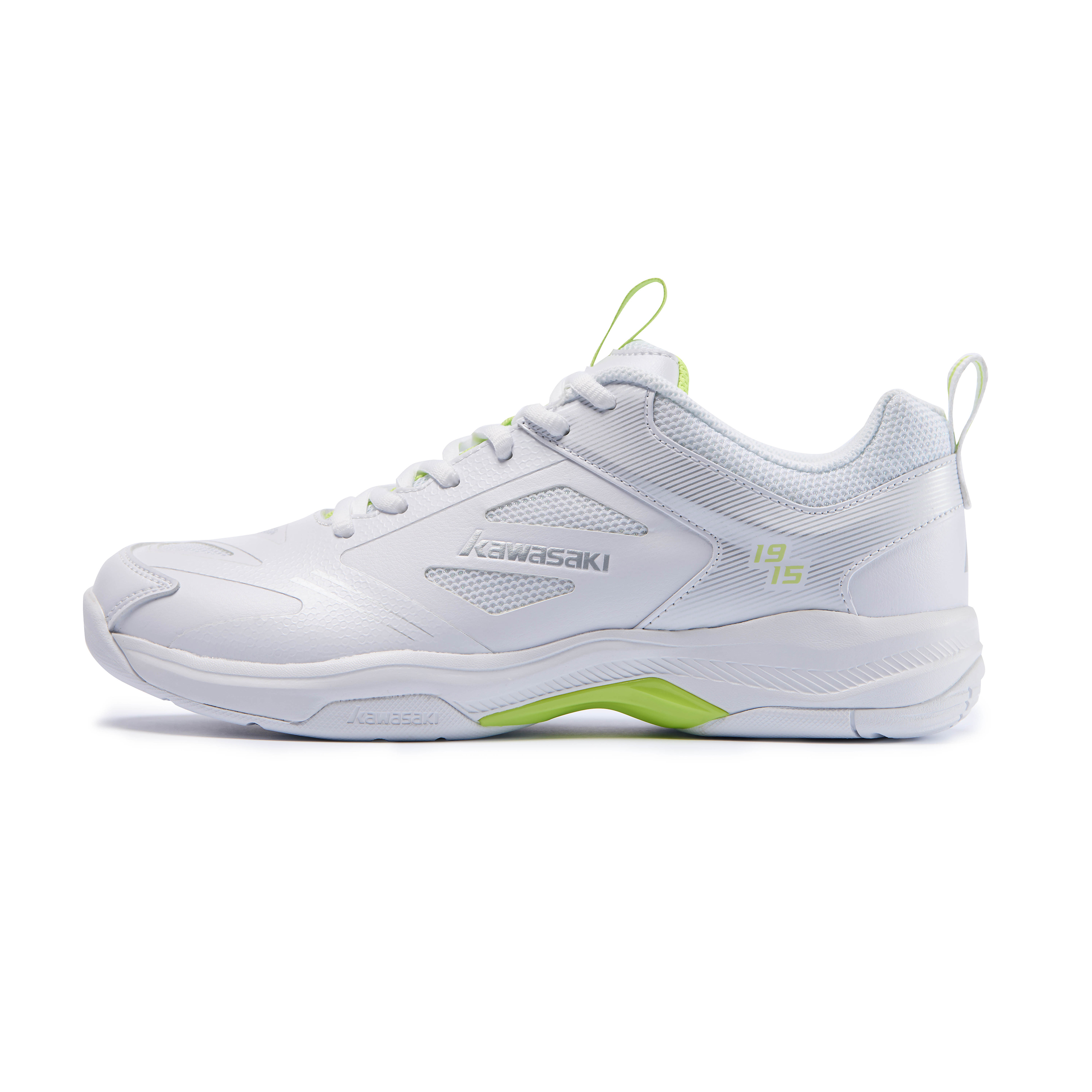 【代購】Kawasaki Brocade Fruit Slip Resistant, Abrasion Resistant, Breathable Low Top Badminton Shoes Unisex White Green K1B30-C32022