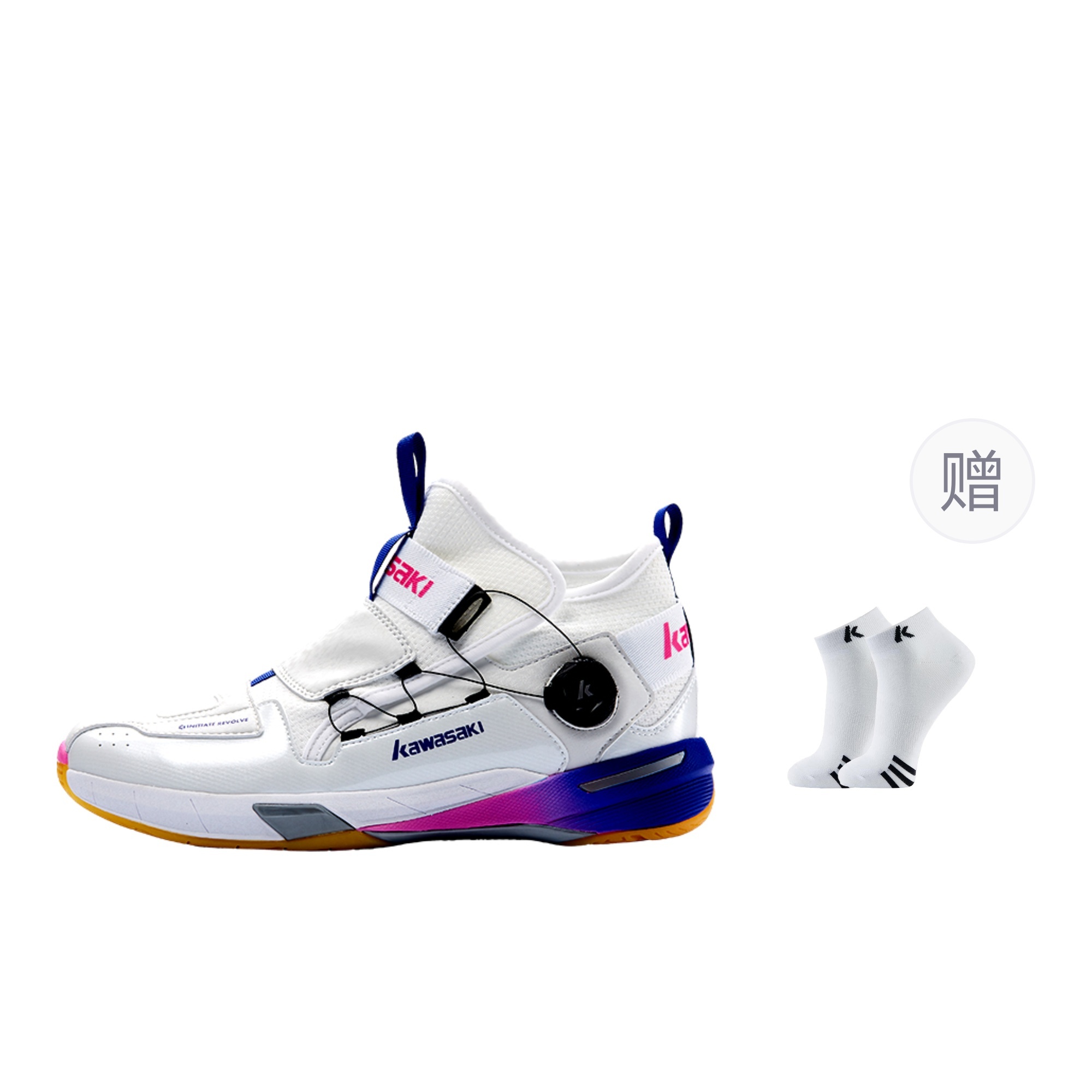 【代購】Kawasaki Cushioned Slip Resistant Coverage Support Impact Resistant High Top Badminton Shoes Unisex Multicolor Sunshine K2B20-A3311N