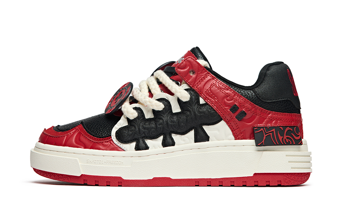 【代購】SHOOT BRAND Anti Slip Wear Resistant Low Top Skateboard Shoes Unisex Black White Red ZYYH-ACE