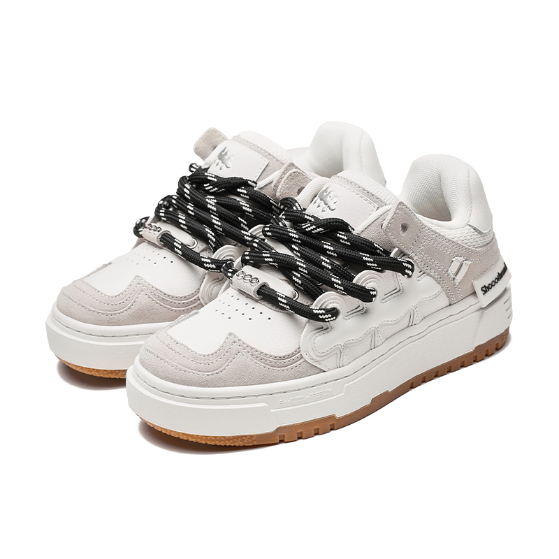 【代購】SHOOT BRAND Height Increasing Slip Resistant Low Top Skateboard Shoes Unisex Gray White ZYYH-SL