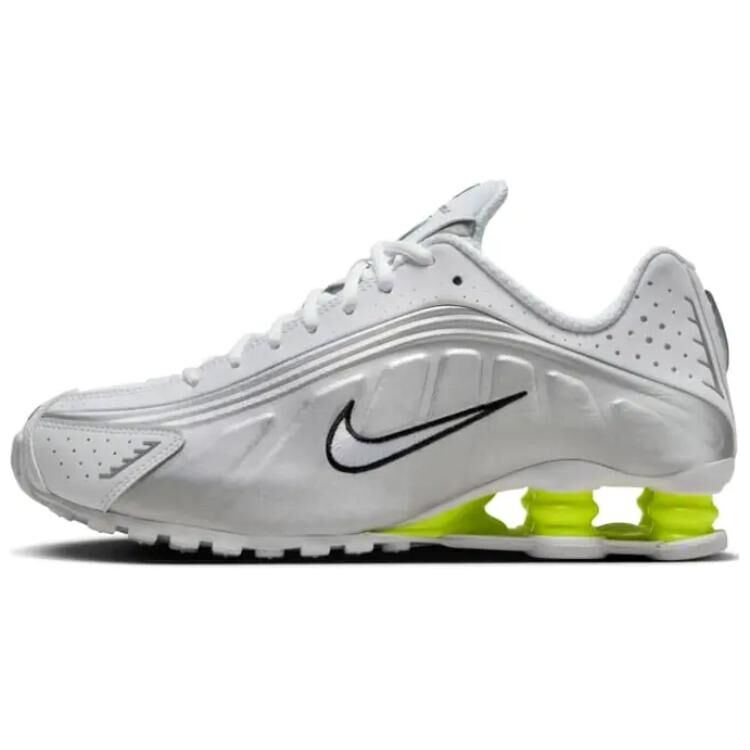 【代購】Nike Shox R4 White Metallic Silver Volt Women's AR3565-102