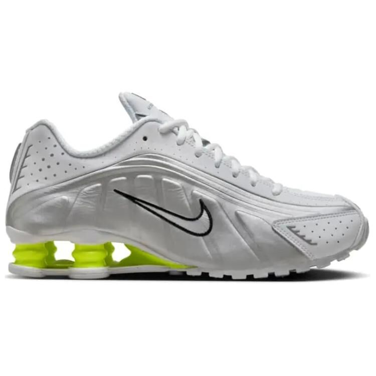 【代購】Nike Shox R4 White Metallic Silver Volt Women's AR3565-102