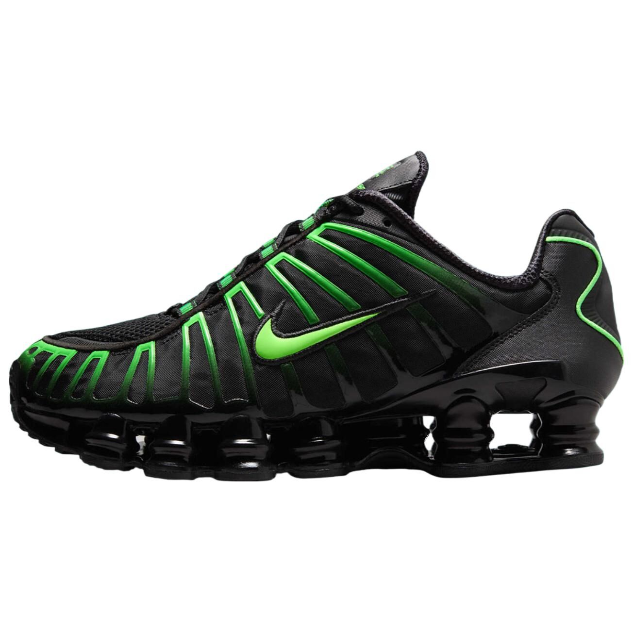 【代購】Nike Shox TL Series Slip Resistant Abrasion Resistant Low top Casual Running Shoes Men's Black Green AV3595-012