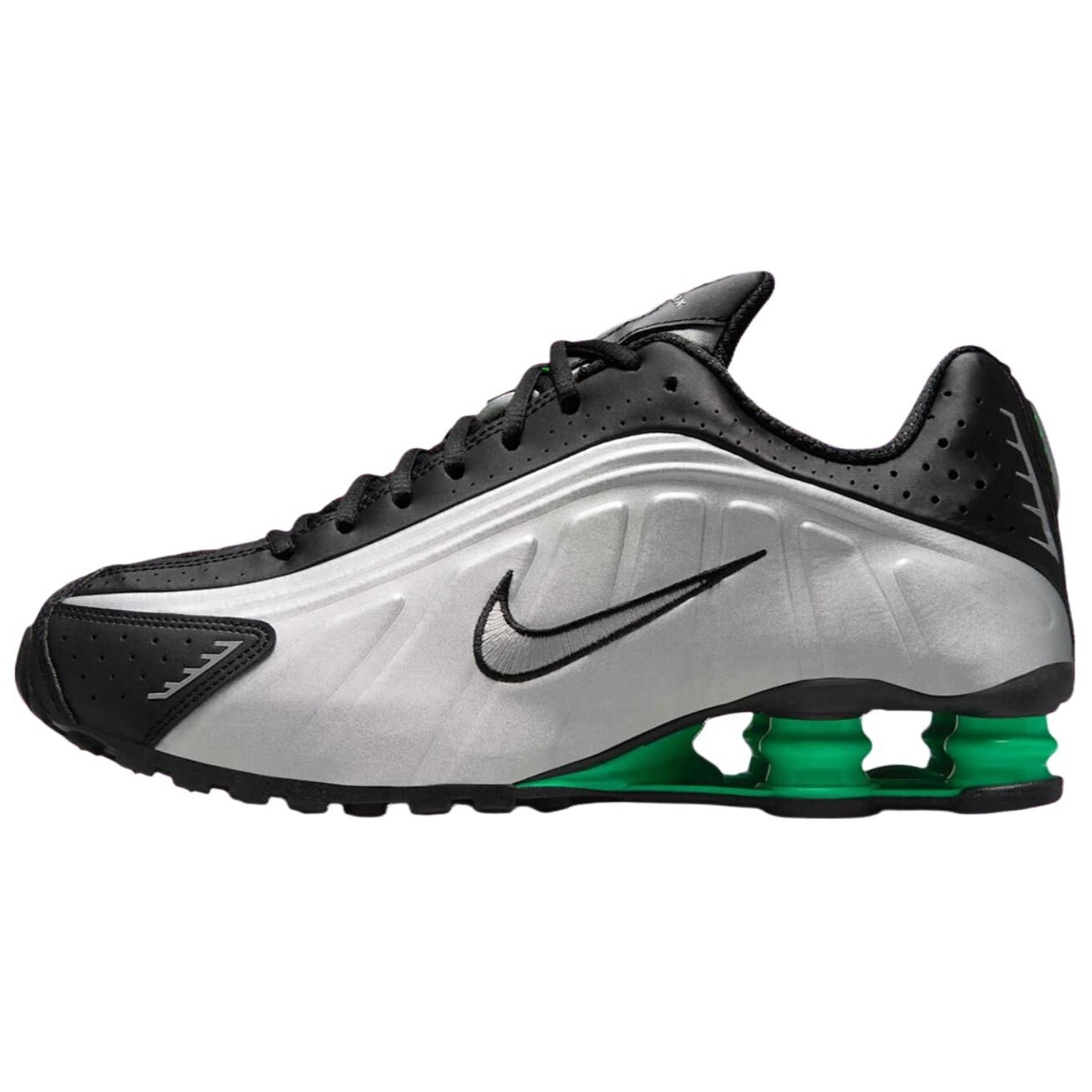 【代購】Nike Shox R4 Anti Slip Wear Resistant Low Top Running Shoes Men's Silver Black HQ1988-006