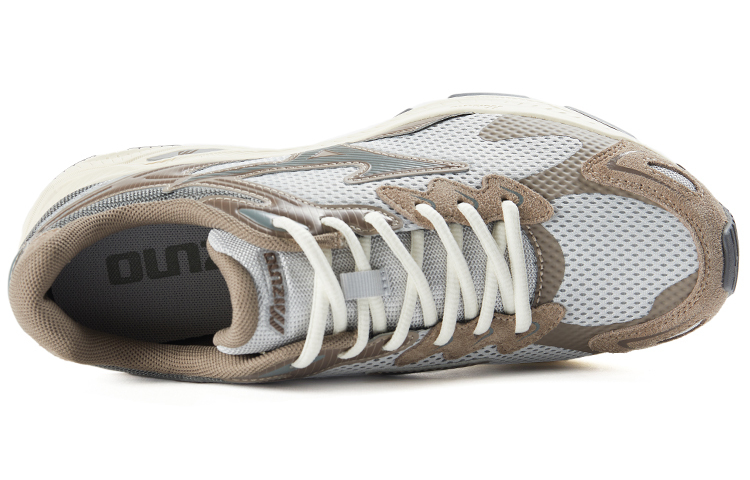 【代購】Mizuno Racer S Cushioning Anti-Slip Wear-Resistant Breathability Low-Top Training Running Shoes Unisex Gray White D1GH223516