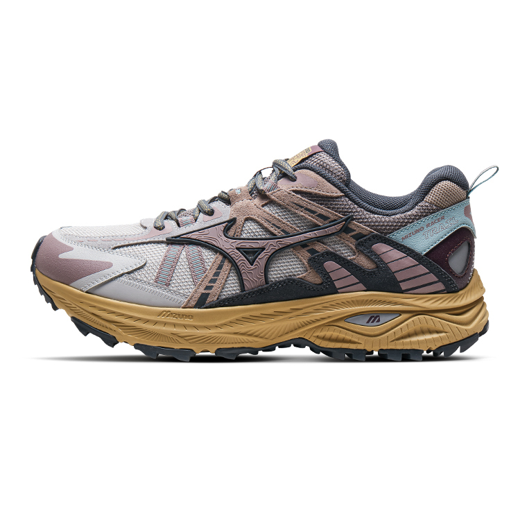 【代購】Mizuno Racer Trail Anti-Slip Wear-Resistant Low-Top Running Shoes Unisex Red Umber Gray D1GH223809