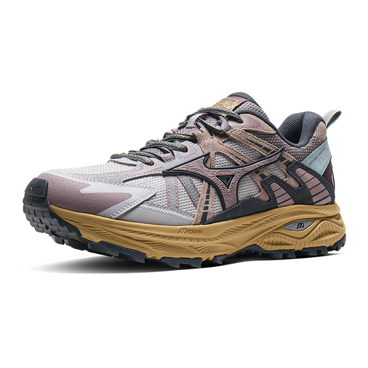 【代購】Mizuno Racer Trail Anti-Slip Wear-Resistant Low-Top Running Shoes Unisex Red Umber Gray D1GH223809