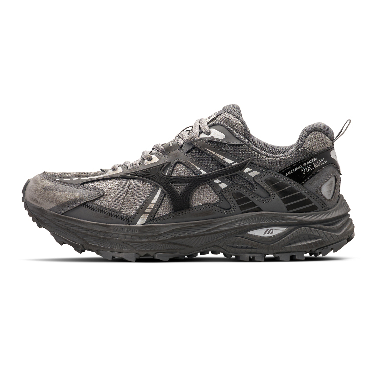 【代購】Mizuno Racer Trail Low top Running Shoes Unisex Gray Black D1GH223811