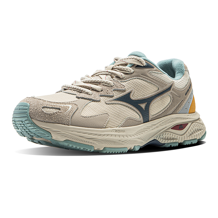 【代購】Mizuno Racer S 2.0 Running Shoes Unisex Low top Oyster Gray/Deep Sea Blue/Yellow D1GH243501