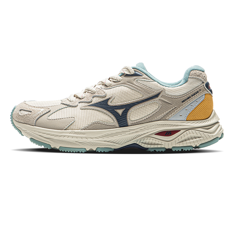 【代購】Mizuno Racer S 2.0 Running Shoes Unisex Low top Oyster Gray/Deep Sea Blue/Yellow D1GH243501