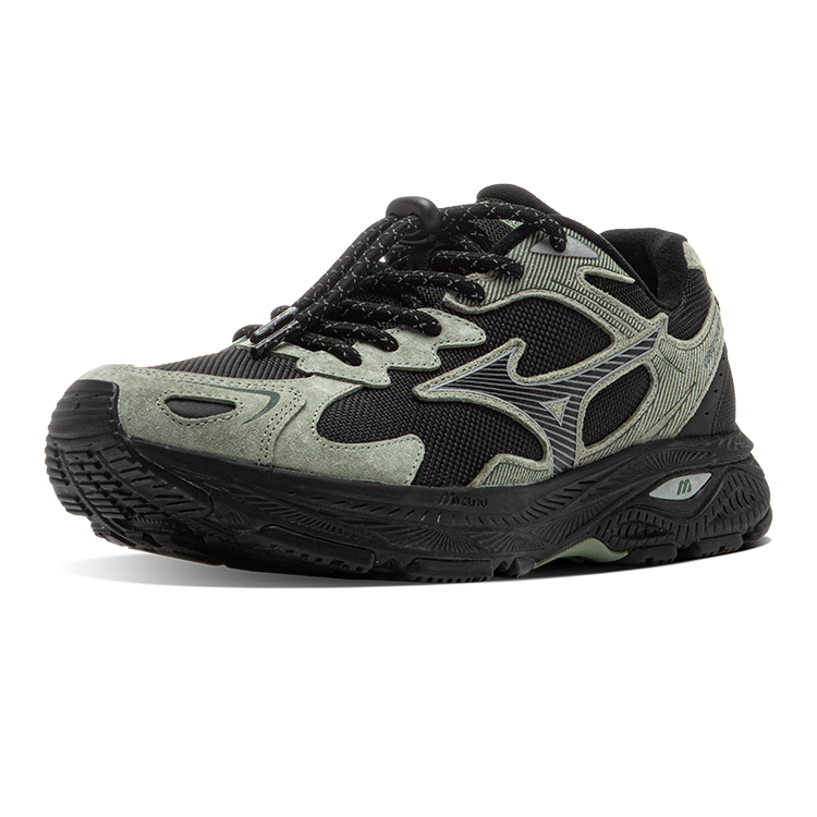 【代購】Mizuno Racer S 2.0 Running Shoes Unisex Low top Black/Moss Green D1GH243502