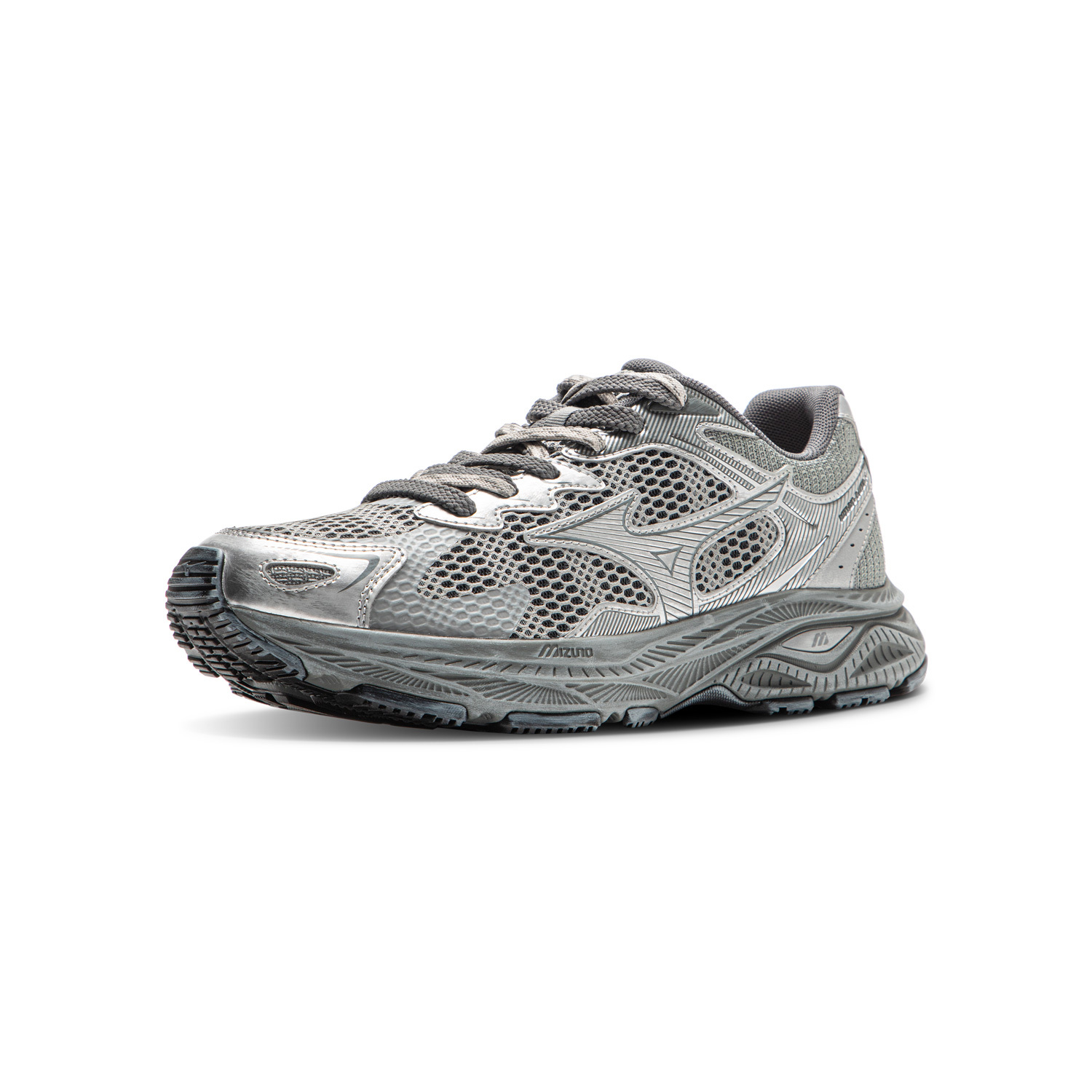 【代購】Mizuno Racer S Abrasion Resistant Low Top Running Shoes Unisex Wild Dove Gray Silver D1GH223524