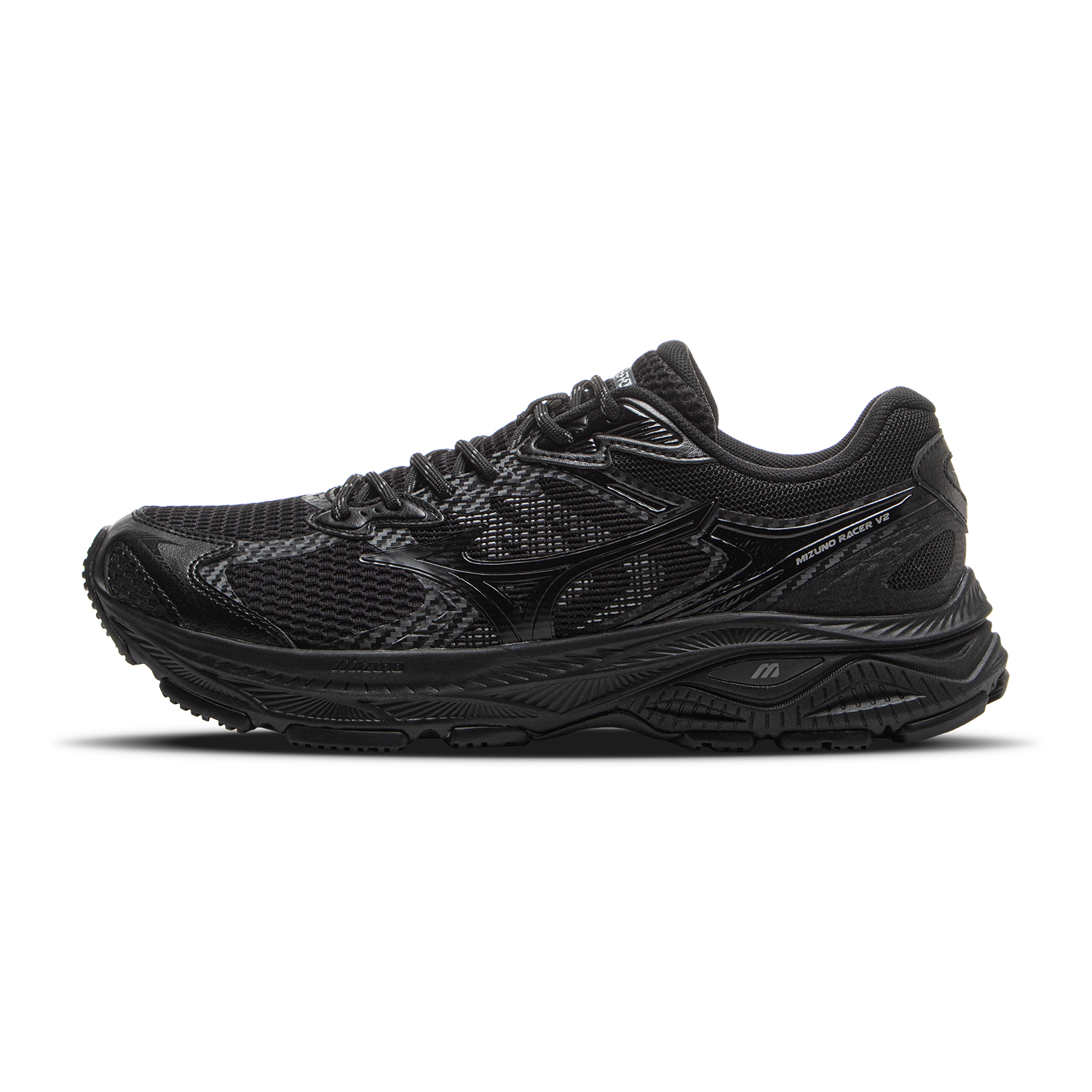 【代購】Mizuno RACER V2 Breathable Lightweight Rebound Low Top City Commute Running Shoes Unisex Black D1GH250604