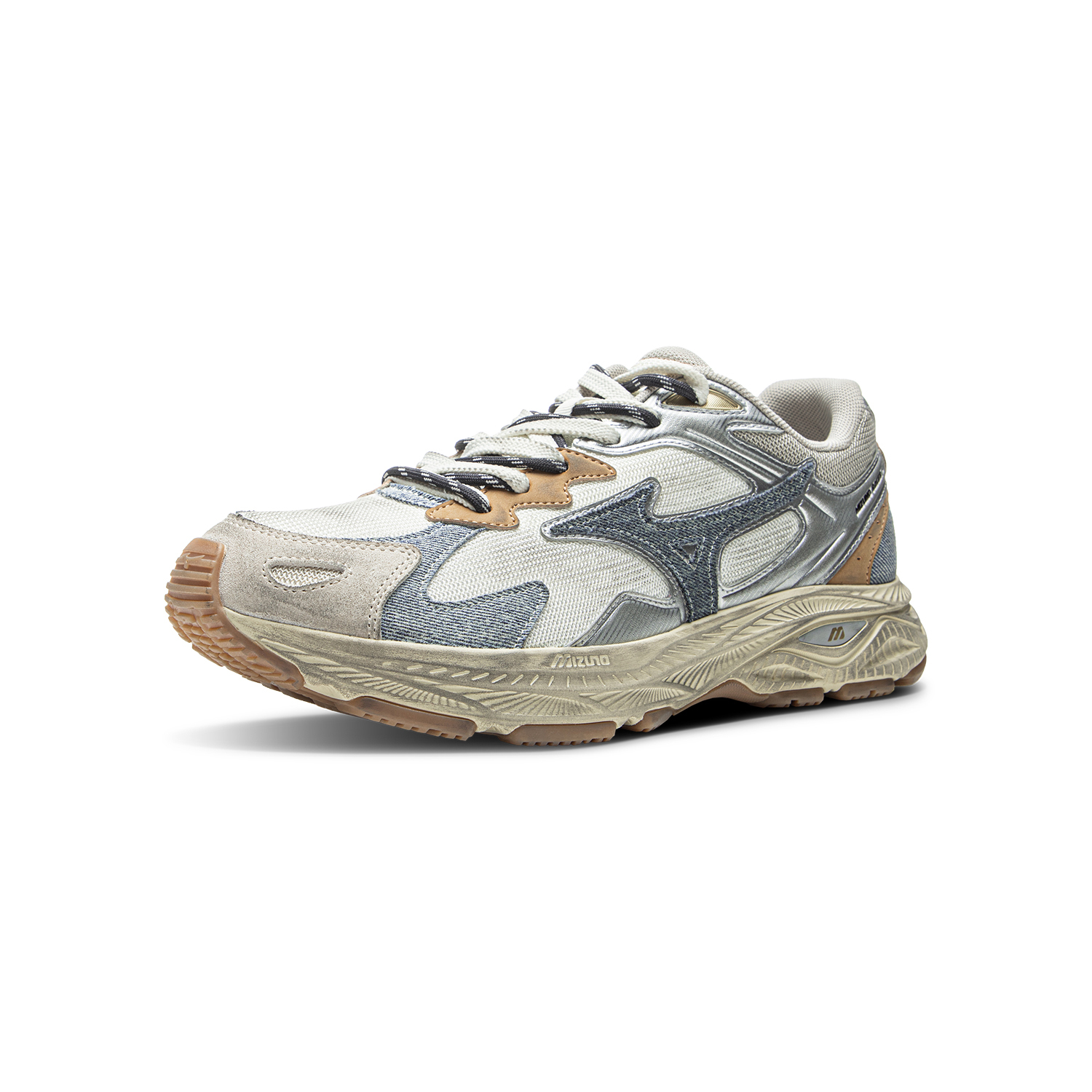 【代購】Mizuno Racer S Cushioning, Abrasion Resistant, And Resilient Properties Low top Running Shoes Unisex Silver Brown D1GH253501