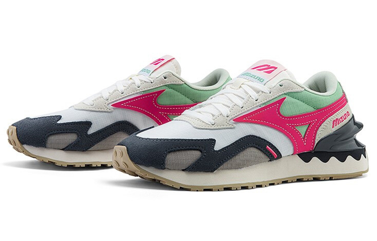 【代購】Mizuno LG 70s Low Top Running Shoes Unisex Gray Blue Red Vintage D1GH213004
