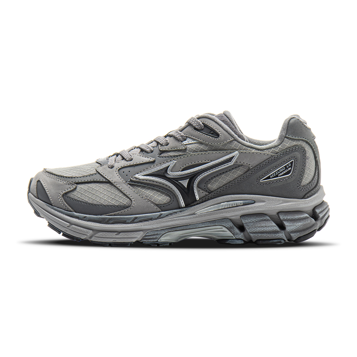 【代購】Mizuno LG Premium Abrasion Resistant Low Top Running Shoes Unisex Shark Gray D1GH241107