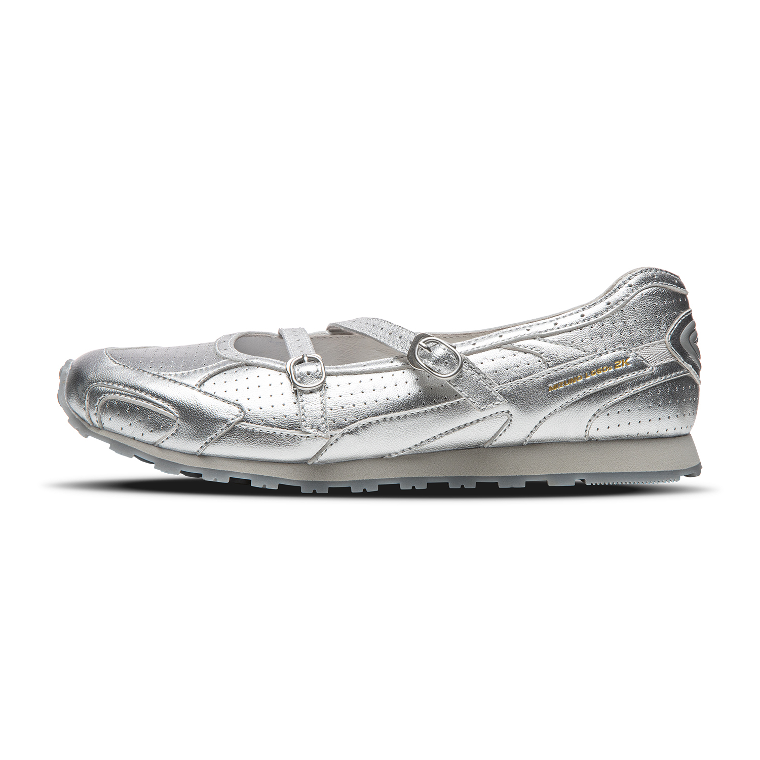 【代購】Mizuno LG 60S Thin Sole Shoes, Ballet Shoes, Mary Jane Shoes Low top Casual Shoes Women's Silver D1GH253002