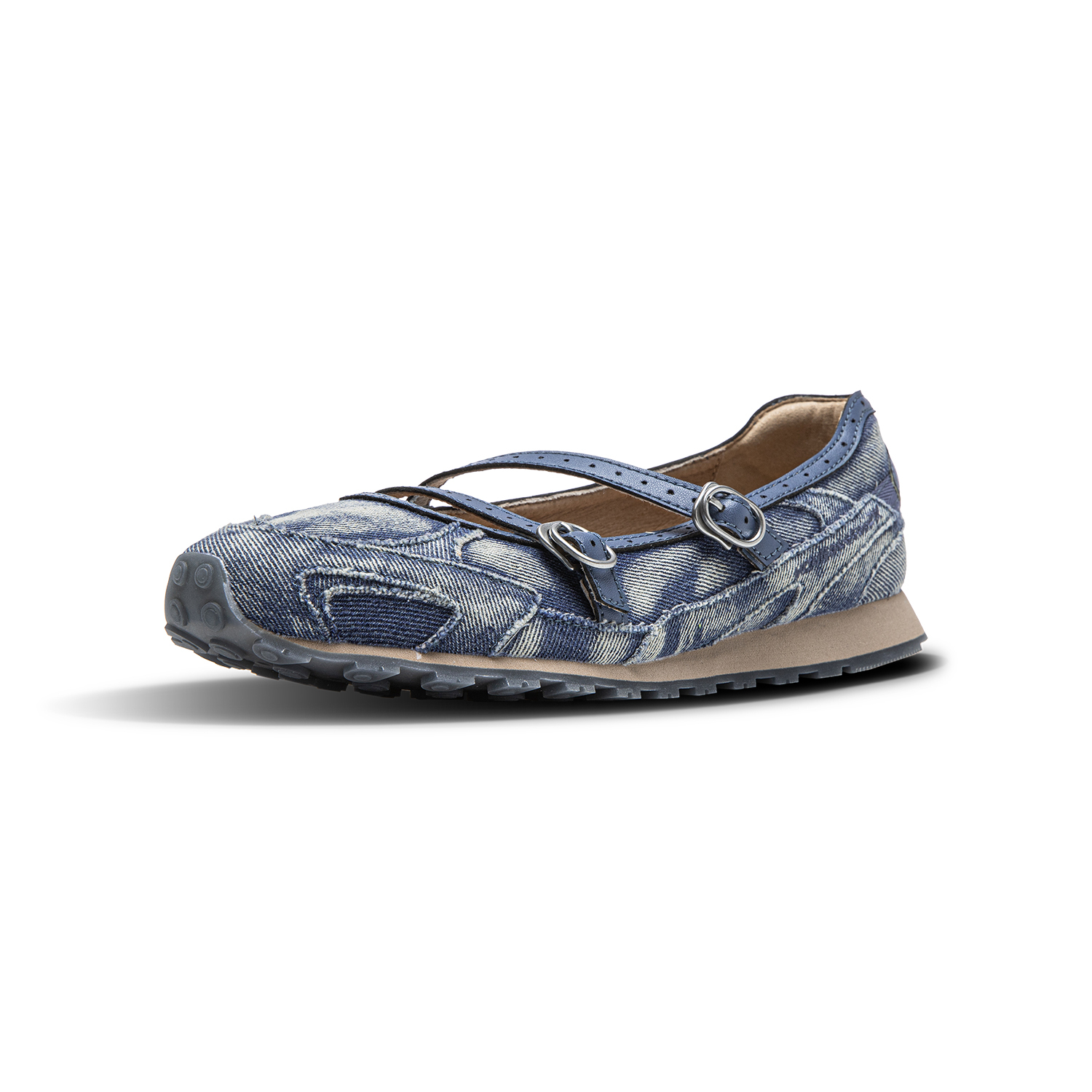 【代購】Mizuno LG 60S Thin Sole Shoes, Ballet Shoes, Mary Jane Shoes Low top Casual Shoes Women's Denim Blue D1GH253001