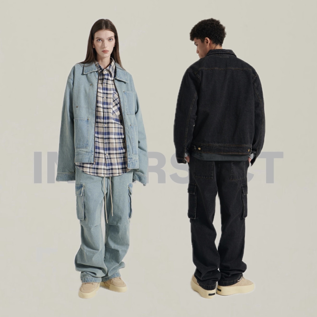 陳冠希 Clot INNERSECT 三生萬物 FOG ESSENTIAL 底特律工裝 水洗 多口袋牛仔外套 男女同款 INN24FWTJK128