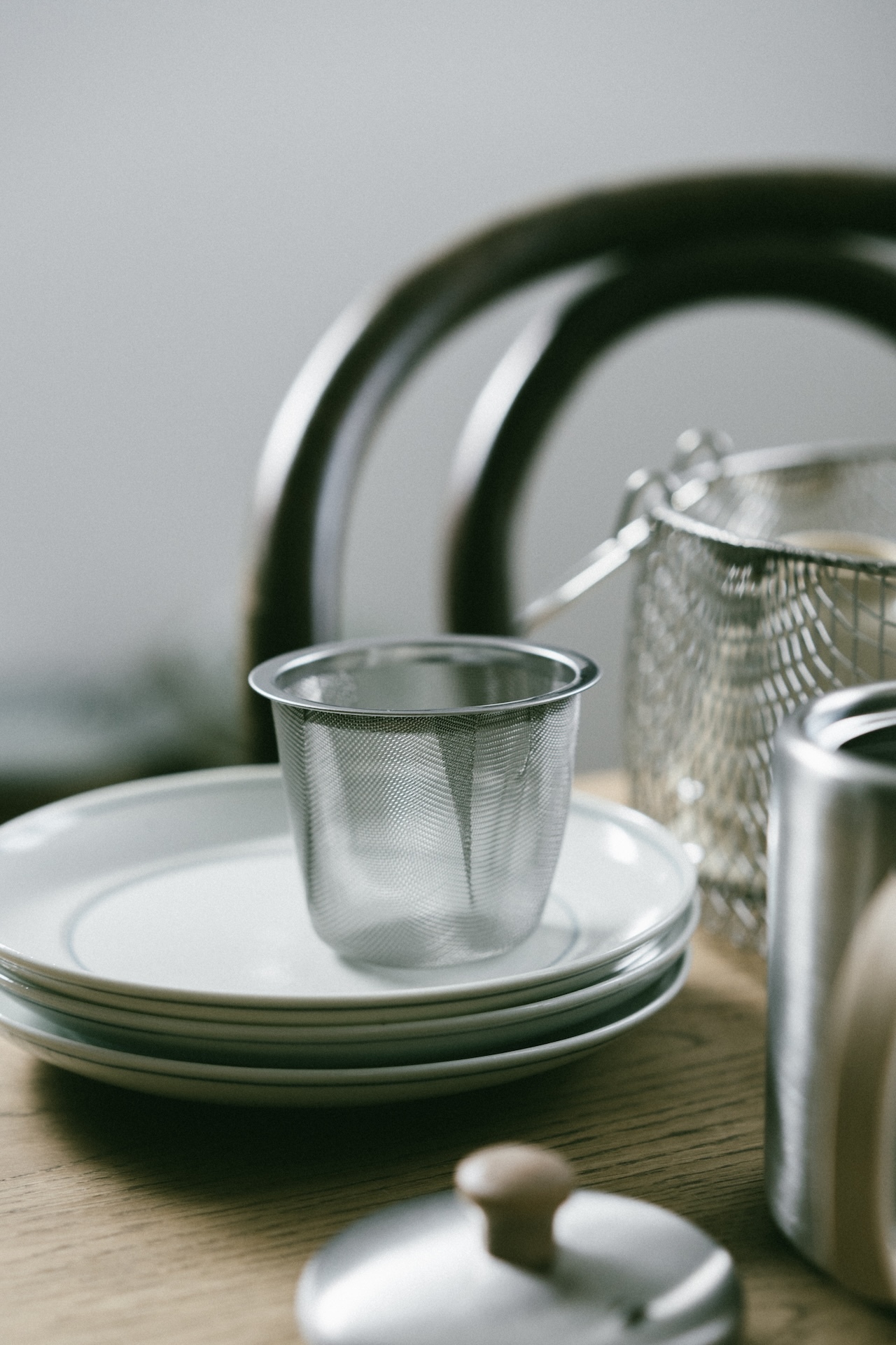 相澤工房AIZAWA日本製18-8不鏽鋼直筒茶壺（天然竹柄橫手）