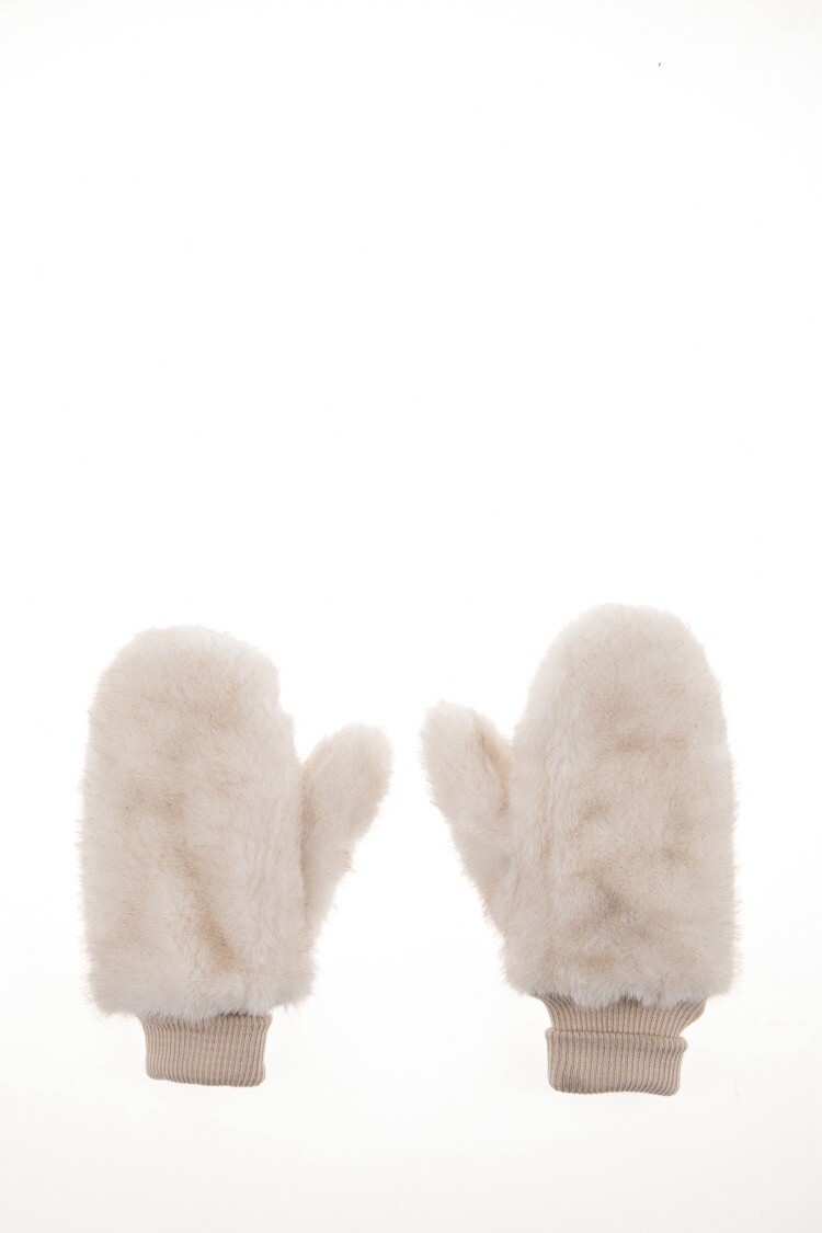 Italy Soft燕麥奶油色 Vegan皮草毛毛手套