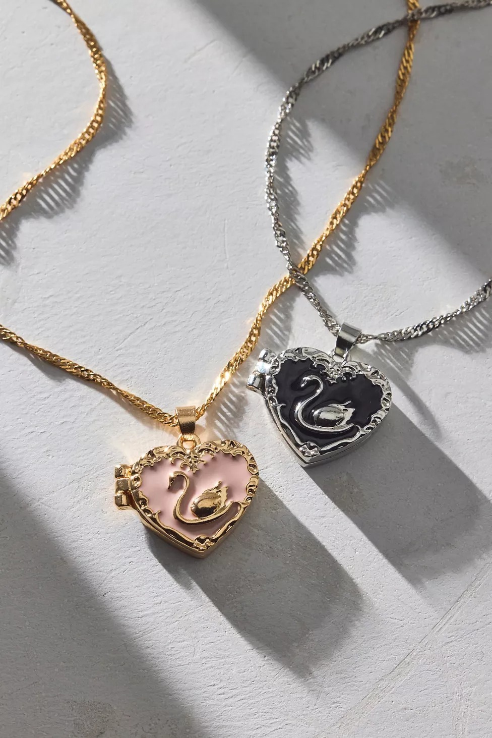 BFF黑粉紅色愛心好友雙項鍊組