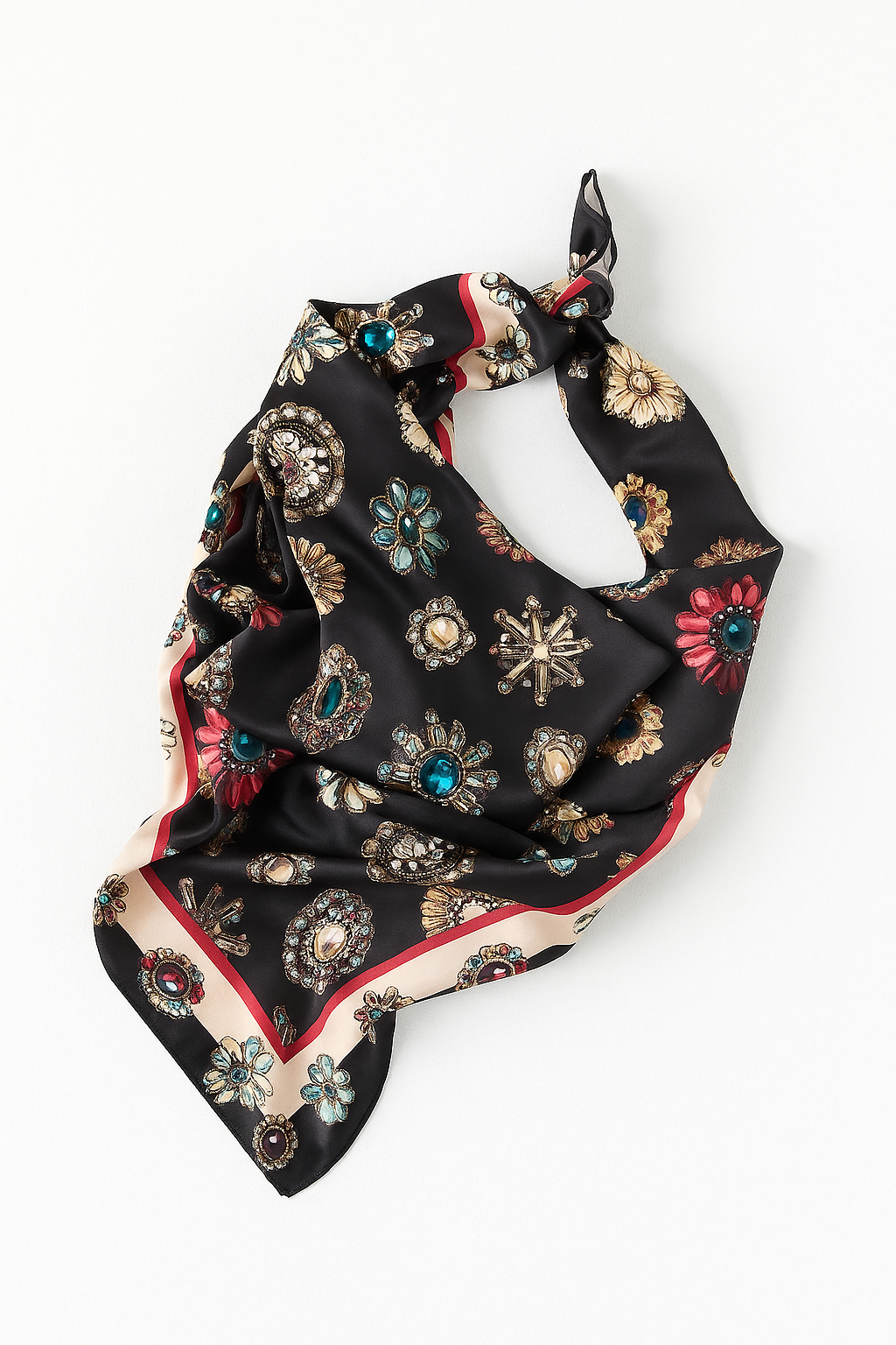 Black Gems黑彩色寶石印花頭巾