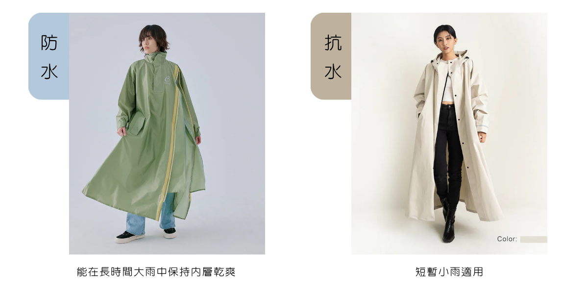 雨衣、防水