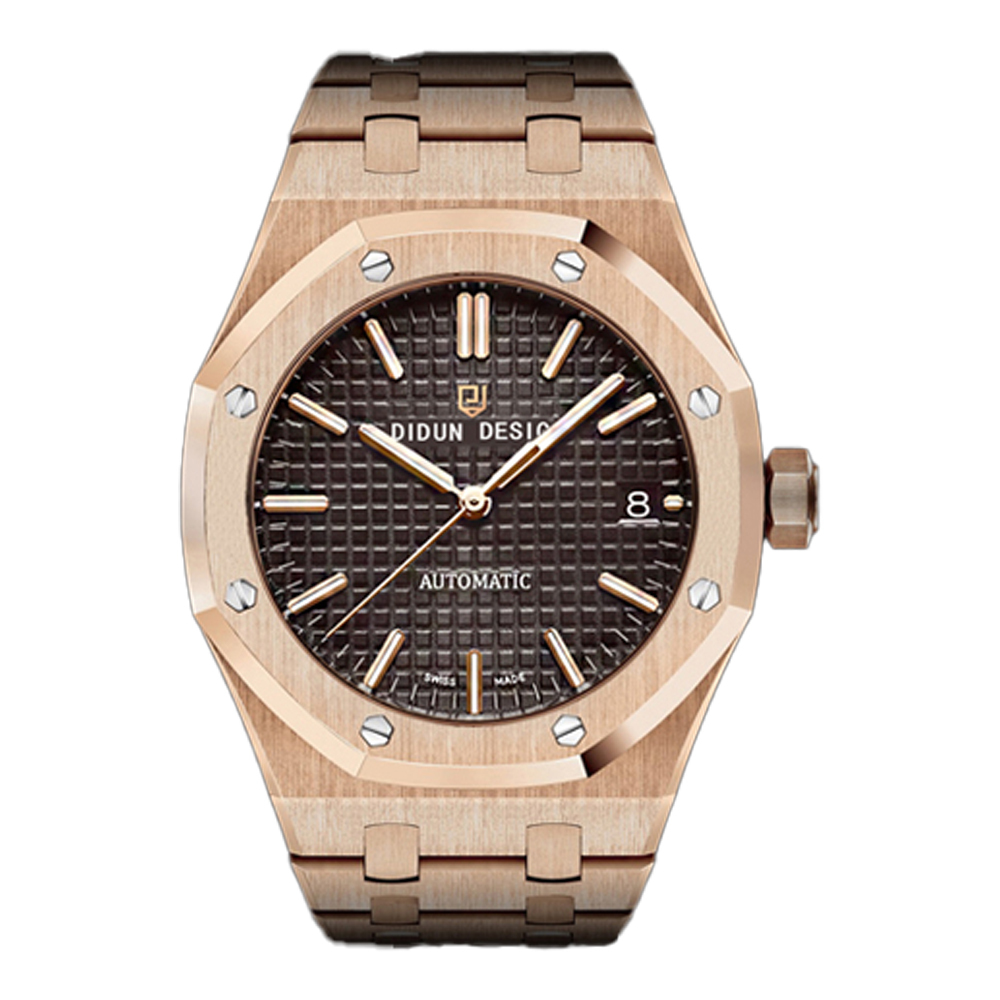 【DIDUN 迪頓】皇家橡樹系列經典八角造型英國品牌時尚石英日期顯示不鏽鋼防水中性紳士男士腕錶  DDN-004 -